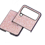 Samsung Galaxy Z Flip4 5G Glitter Skin Skyddande Skal PU Läderbelagd PC Halkfri Stötsäkert Skyddande mobilskal
