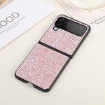 Samsung Galaxy Z Flip4 5G Glitter Skin Skyddande Skal PU Läderbelagd PC Halkfri Stötsäkert Skyddande mobilskal
