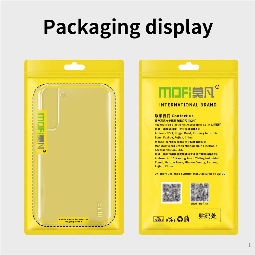 MOFI For Samsung Galaxy S22 5G HD Transparent Anti-dust Shockproof Soft TPU Cell Phone Case Protective Phone Shell