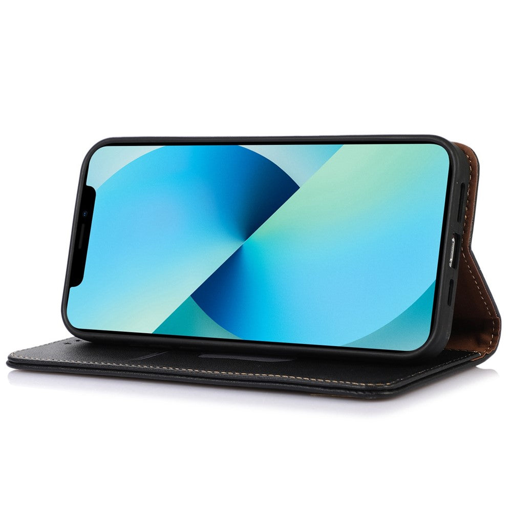 KHAZNEH Til Samsung Galaxy Xcover 6 Pro Nappa Tekstur Ægte Koskind Læder Pung Telefoncover Automatisk Lukkende Magnetisk Støttefod Cover