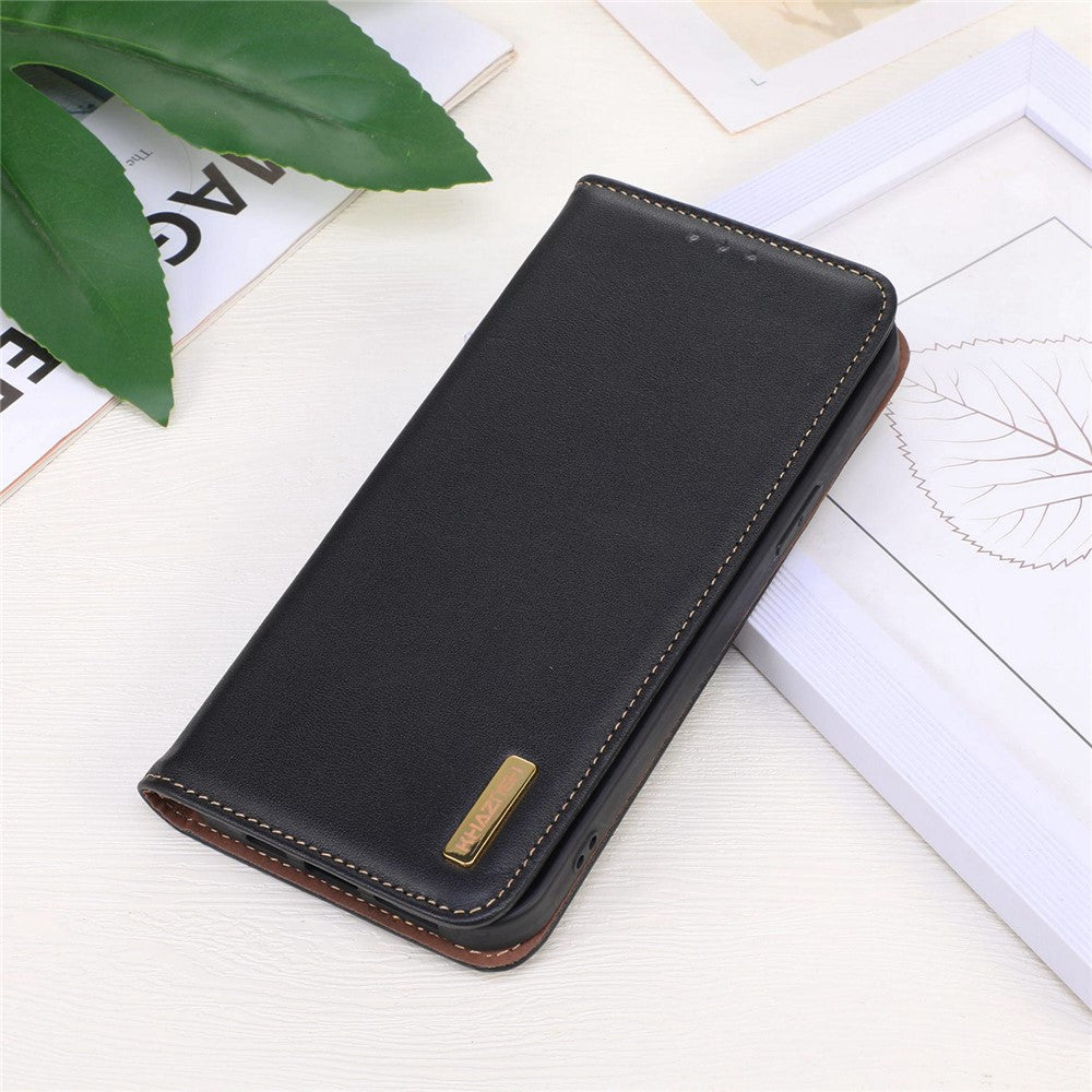 KHAZNEH Til Samsung Galaxy Xcover 6 Pro Nappa Tekstur Ægte Koskind Læder Pung Telefoncover Automatisk Lukkende Magnetisk Støttefod Cover