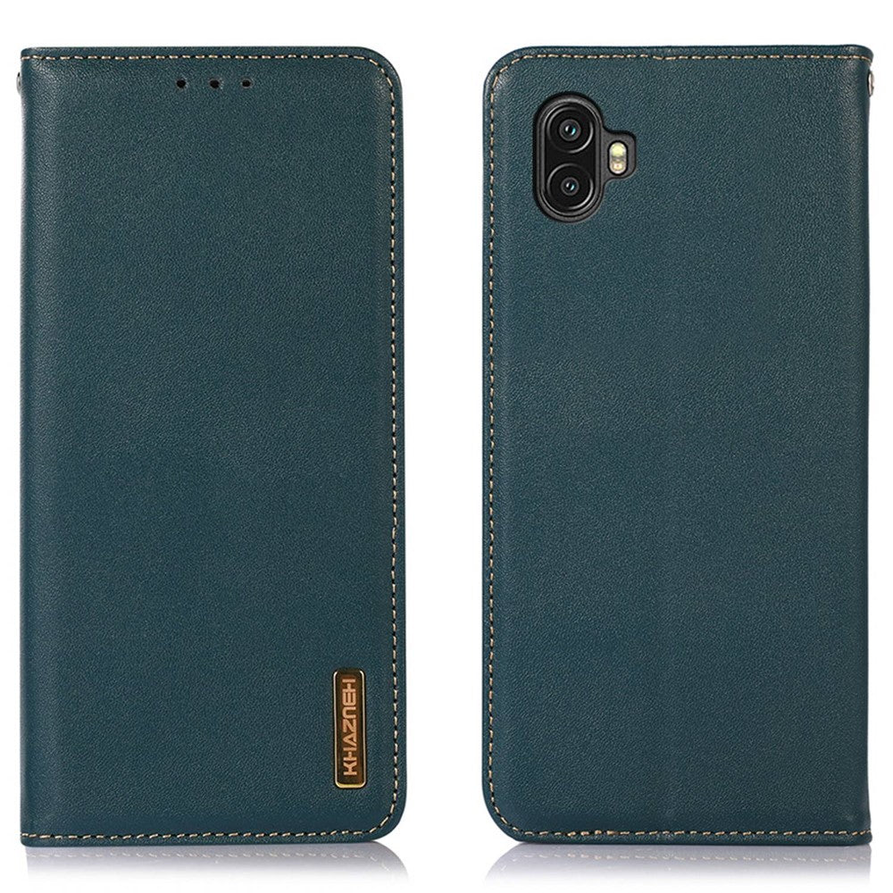 KHAZNEH Til Samsung Galaxy Xcover 6 Pro Nappa Tekstur Ægte Koskind Læder Pung Telefoncover Automatisk Lukkende Magnetisk Støttefod Cover