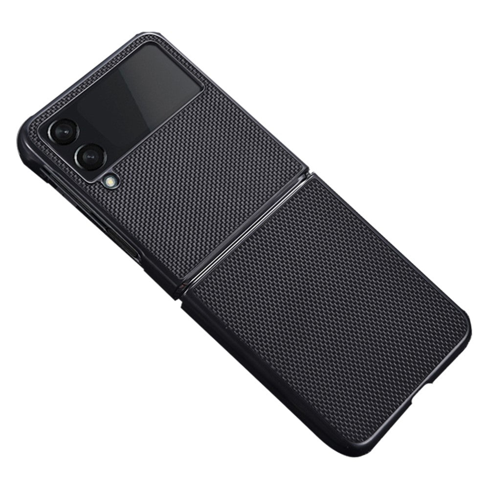 For Samsung Galaxy Z Flip4 5G Nylon Texture Anti-scratch PU Leather Coated PC Protective Phone Case
