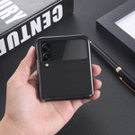 For Samsung Galaxy Z Flip4 5G Nylon Texture Anti-scratch PU Leather Coated PC Protective Phone Case