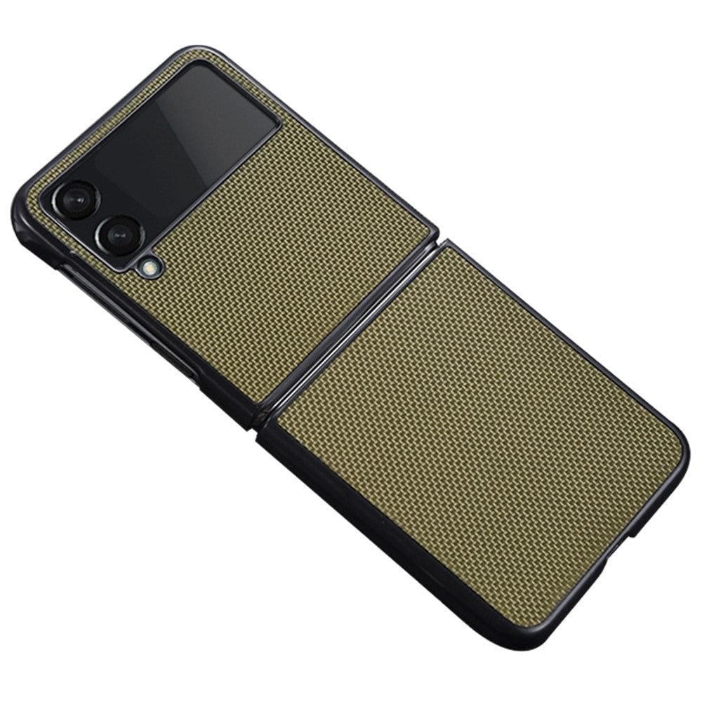 For Samsung Galaxy Z Flip4 5G Nylon Texture Anti-scratch PU Leather Coated PC Protective Phone Case