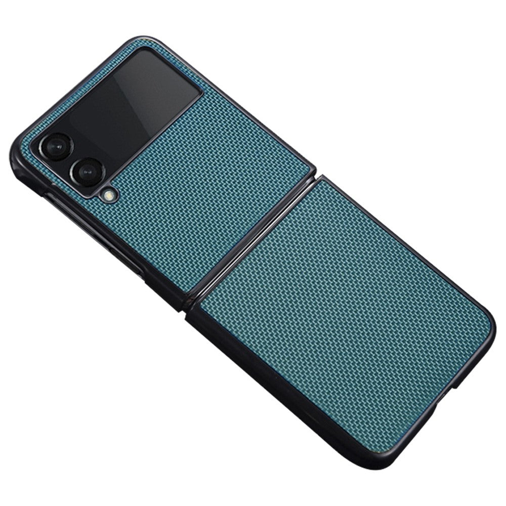 For Samsung Galaxy Z Flip4 5G Nylon Texture Anti-scratch PU Leather Coated PC Protective Phone Case