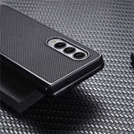For Samsung Galaxy Z Fold4 5G Wear-resistant Nylon Texture PU Leather Coated PC Well-protected Phone Case