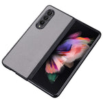 For Samsung Galaxy Z Fold4 5G Wear-resistant Nylon Texture PU Leather Coated PC Well-protected Phone Case