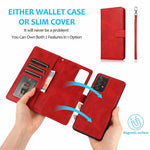 For Samsung Galaxy A33 5G Detachable 2-in-1 PU Leather Stand Wallet Phone Case with Wrist Strap