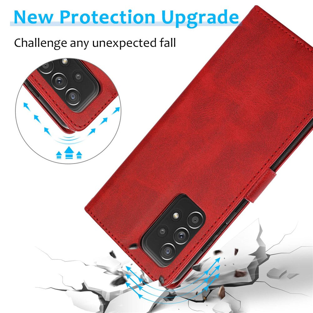 For Samsung Galaxy A33 5G Detachable 2-in-1 PU Leather Stand Wallet Phone Case with Wrist Strap