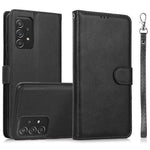 For Samsung Galaxy A33 5G Detachable 2-in-1 PU Leather Stand Wallet Phone Case with Wrist Strap