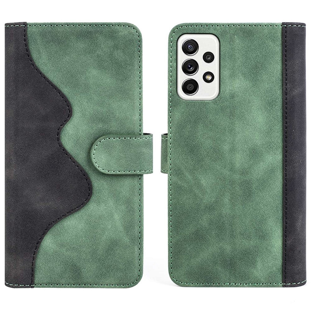 Til Samsung Galaxy A52 4G/A52 5G/A52s 5G PU Læder Stand Flip Cover Blødt Indvendigt TPU Anti-ridse Farve Splejse Pung Etui