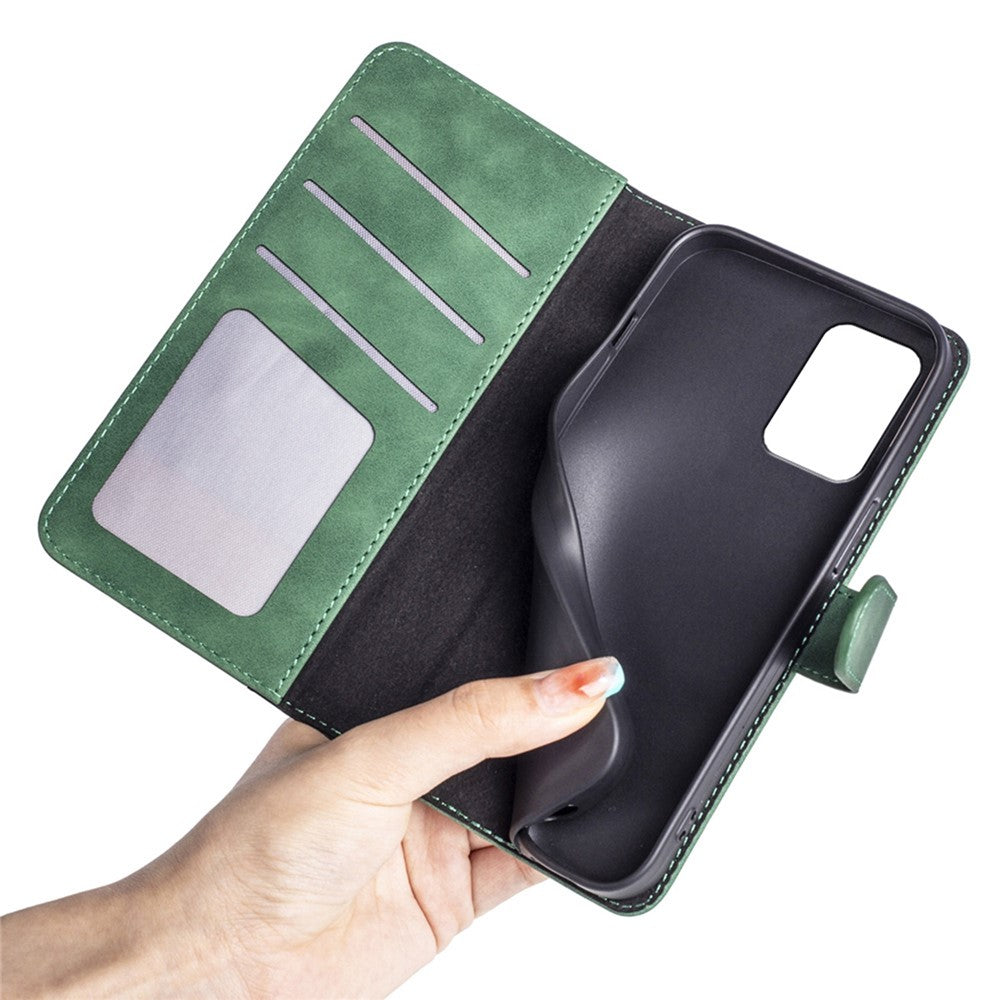 Til Samsung Galaxy A52 4G/A52 5G/A52s 5G PU Læder Stand Flip Cover Blødt Indvendigt TPU Anti-ridse Farve Splejse Pung Etui