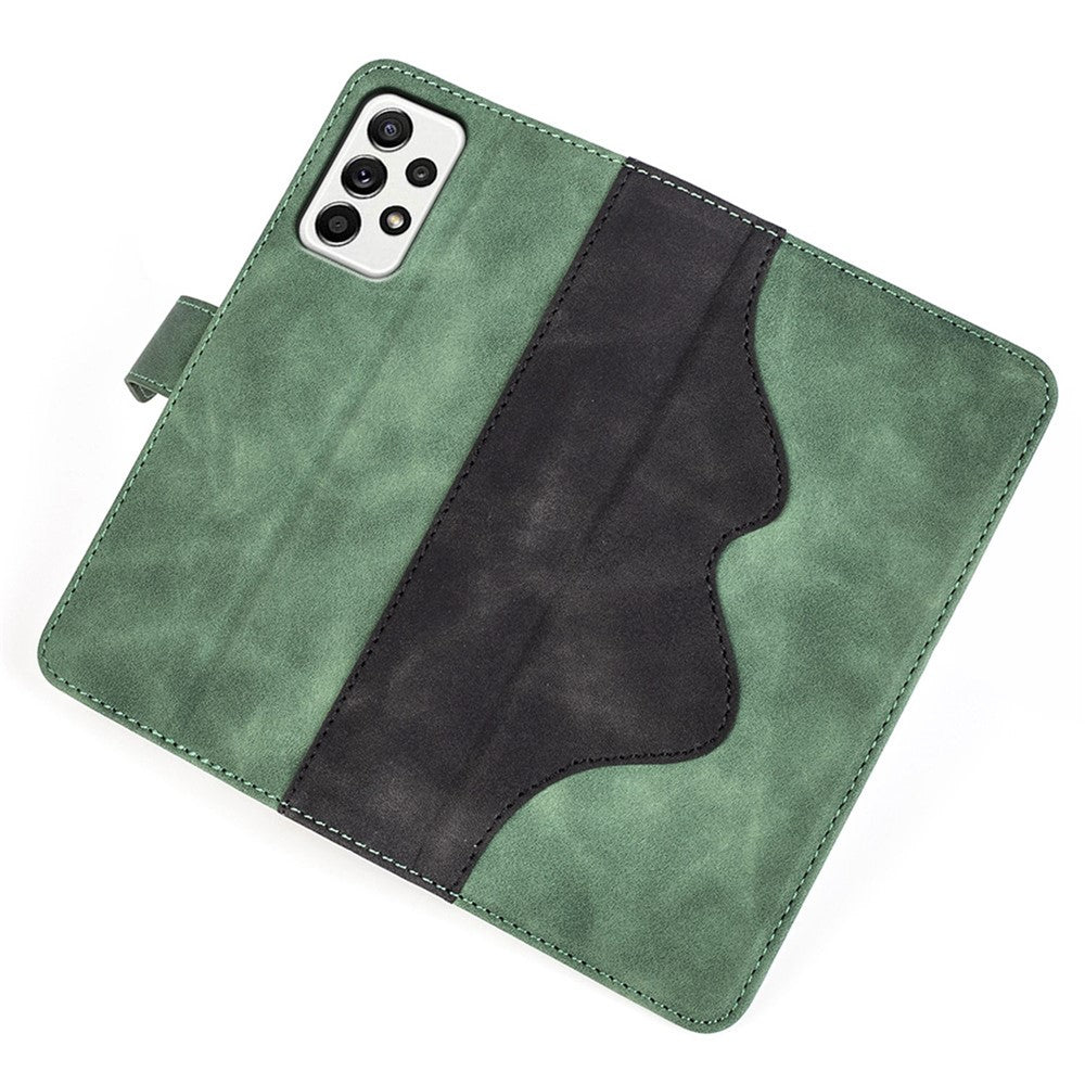 Til Samsung Galaxy A52 4G/A52 5G/A52s 5G PU Læder Stand Flip Cover Blødt Indvendigt TPU Anti-ridse Farve Splejse Pung Etui