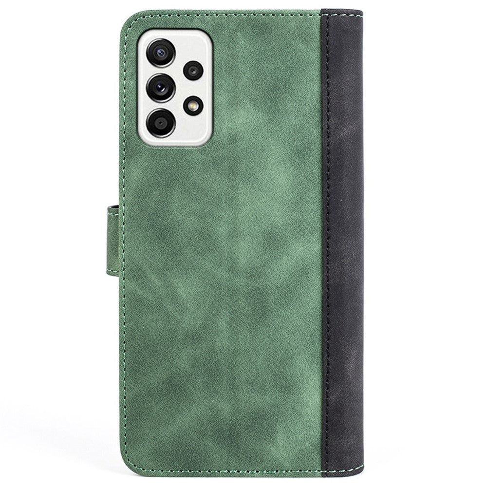 Til Samsung Galaxy A52 4G/A52 5G/A52s 5G PU Læder Stand Flip Cover Blødt Indvendigt TPU Anti-ridse Farve Splejse Pung Etui