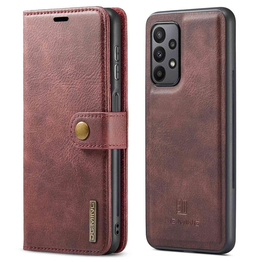 DG.MING for Samsung Galaxy A23 5G (Global Version) / 4G Split Leather Stand Folio Cover Magnetic Closure Detachable 2-in-1 Flip Wallet Case