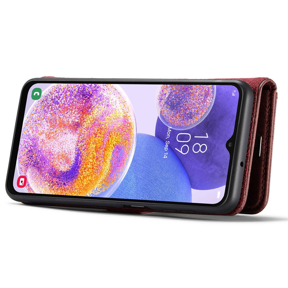 DG.MING for Samsung Galaxy A23 5G (Global Version) / 4G Split Leather Stand Folio Cover Magnetic Closure Detachable 2-in-1 Flip Wallet Case