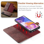 DG.MING for Samsung Galaxy A23 5G (Global Version) / 4G Split Leather Stand Folio Cover Magnetic Closure Detachable 2-in-1 Flip Wallet Case