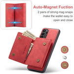 DG.MING M1 Series for Samsung Galaxy A23 5G (Global Version) / 4G Detachable 2-in-1 Wallet Style Wear-resistant Support Wireless Charging Cell Phone Case