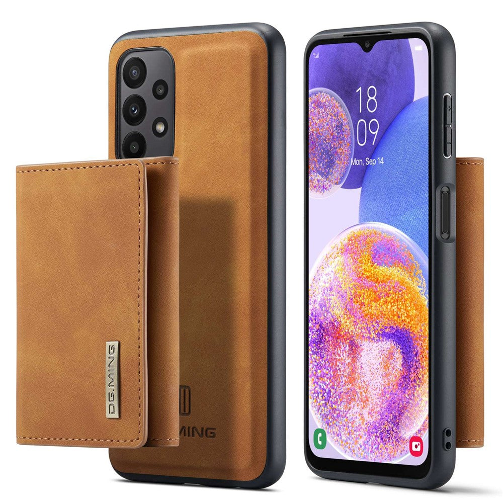 DG.MING M1 Series for Samsung Galaxy A23 5G (Global Version) / 4G Detachable 2-in-1 Wallet Style Wear-resistant Support Wireless Charging Cell Phone Case