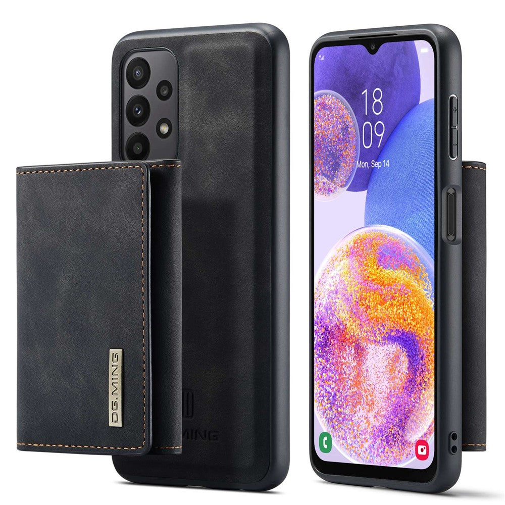 DG.MING M1 Series for Samsung Galaxy A23 5G (Global Version) / 4G Detachable 2-in-1 Wallet Style Wear-resistant Support Wireless Charging Cell Phone Case