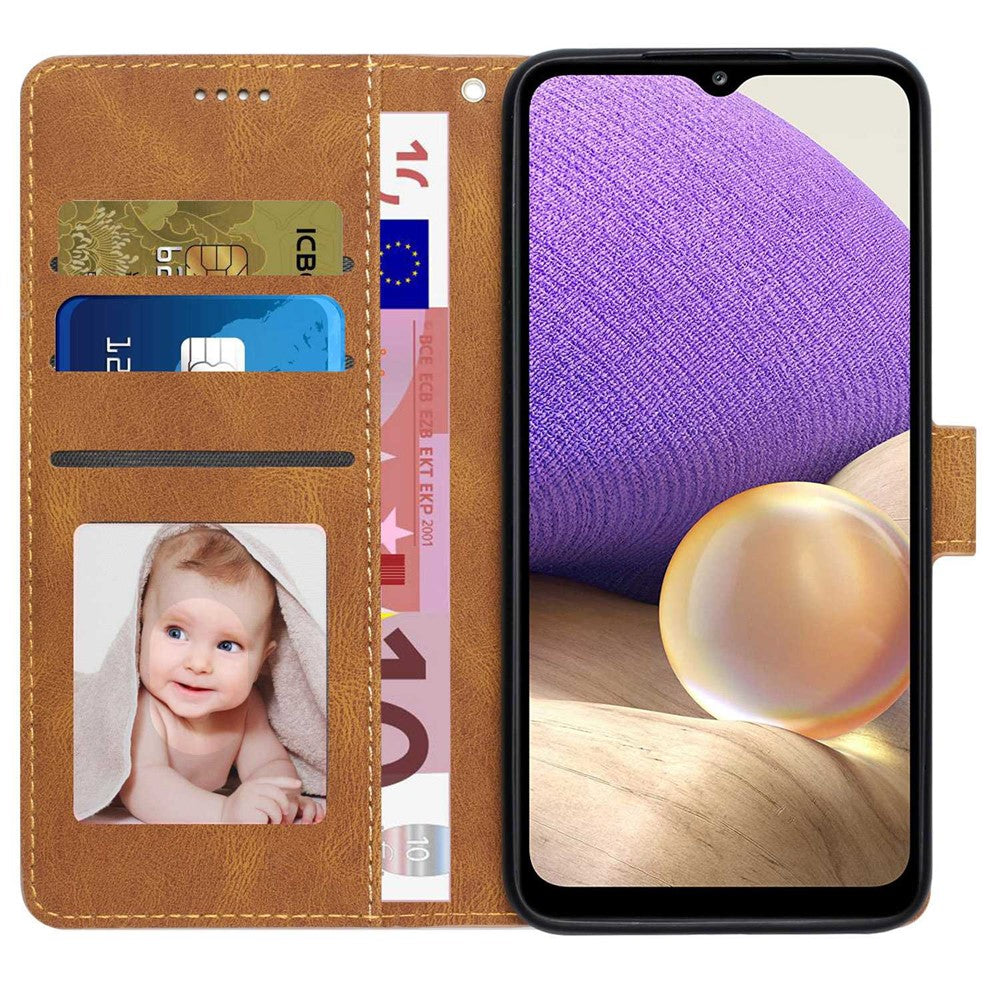 Samsung Galaxy A13 4G / 5G / A04s 4G (164,7 mm) PU-läder plånboksfodral med stativ och handledsrem