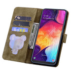 Til Samsung Galaxy A33 5G Anti-fald Fuld Dækning Telefon Pung Etui Kirsebærblomst Kat Imprægneret PU Læder Stativ Flip Cover med Strop