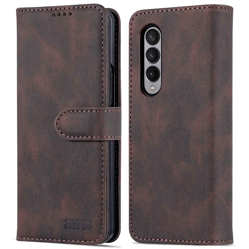 AZNS For Samsung Galaxy Z Fold4 5G PU Leather Wallet Case Magnetic Closure Stand Flip Protective Phone Cover