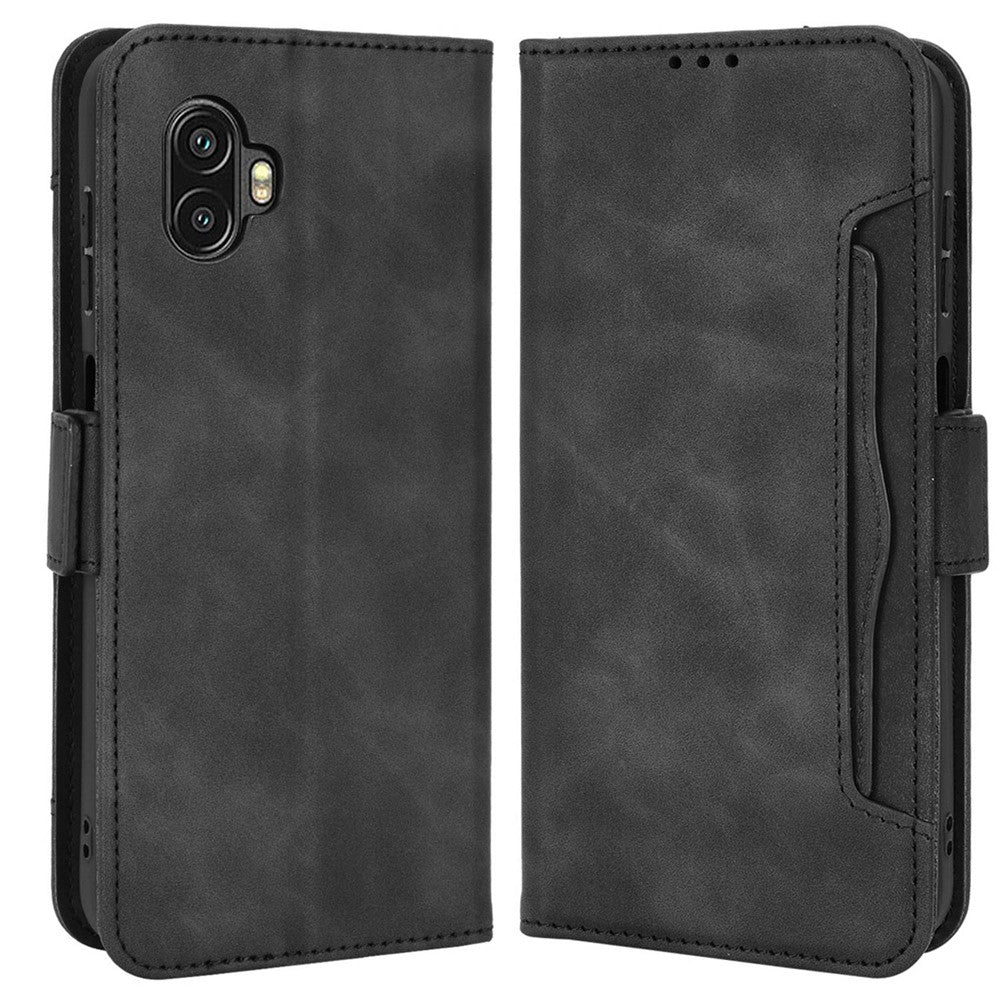 For Samsung Galaxy Xcover6 Pro 5G PU Leather Wear-resistant Phone Case Wallet Stand Cover Shell with Multiple Card Slots