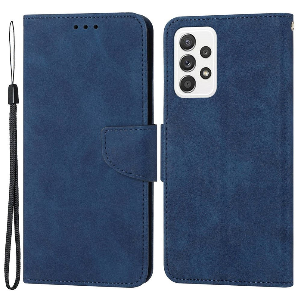 For Samsung Galaxy A52 4G/5G/A52s 5G Good Protection Magnetic Clasp PU Leather Case Solid Color Wallet Stand Anti-scratch Phone Cover