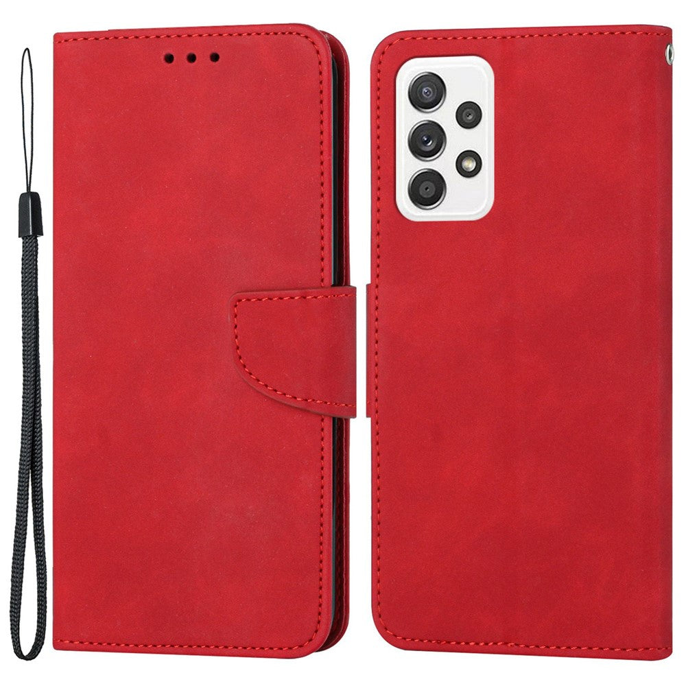 For Samsung Galaxy A52 4G/5G/A52s 5G Good Protection Magnetic Clasp PU Leather Case Solid Color Wallet Stand Anti-scratch Phone Cover