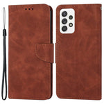 For Samsung Galaxy A52 4G/5G/A52s 5G Good Protection Magnetic Clasp PU Leather Case Solid Color Wallet Stand Anti-scratch Phone Cover