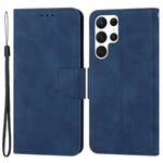 For Samsung Galaxy S22 Ultra 5G Solid Color Drop-proof Phone Case PU Leather Wallet Stand Cover