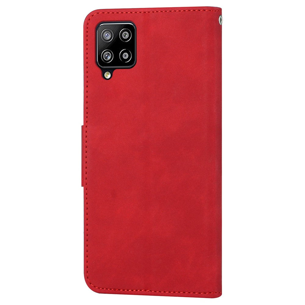 Til Samsung Galaxy A22 4G (EU-version) Ensfarvet PU-læder Stødsikkert Telefoncover med Pungstativ
