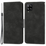 Til Samsung Galaxy A22 4G (EU-version) Ensfarvet PU-læder Stødsikkert Telefoncover med Pungstativ