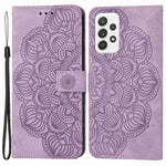 For Samsung Galaxy A52 5G/4G/A52s 5G Magnetic Clasp PU Leather Stand Mandala Flower Imprinted Phone Case Shockproof Mobile Phone Wallet Cover