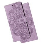 For Samsung Galaxy A52 5G/4G/A52s 5G Magnetic Clasp PU Leather Stand Mandala Flower Imprinted Phone Case Shockproof Mobile Phone Wallet Cover