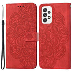 For Samsung Galaxy A52 5G/4G/A52s 5G Magnetic Clasp PU Leather Stand Mandala Flower Imprinted Phone Case Shockproof Mobile Phone Wallet Cover