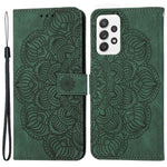For Samsung Galaxy A52 5G/4G/A52s 5G Magnetic Clasp PU Leather Stand Mandala Flower Imprinted Phone Case Shockproof Mobile Phone Wallet Cover