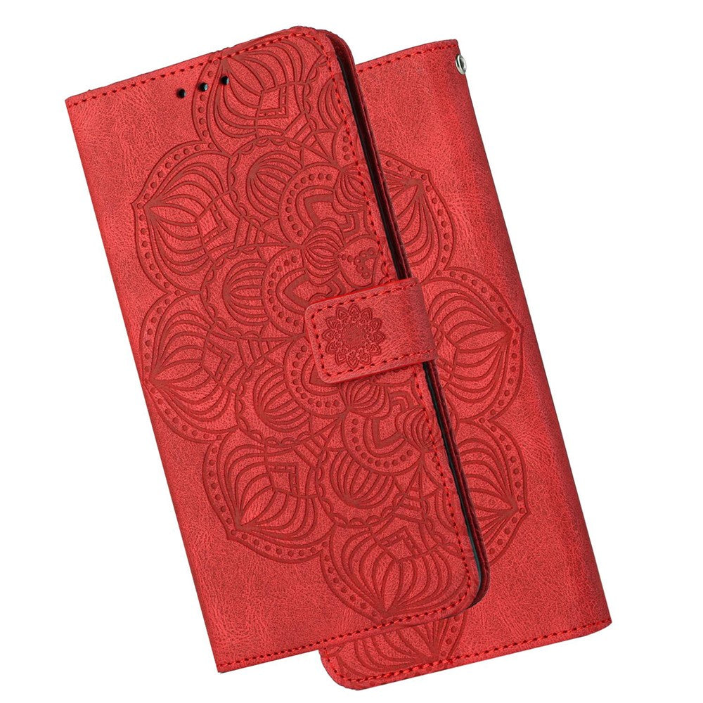 For Samsung Galaxy A13 4G Mandala Flower Imprinted Shockproof Phone Case PU Leather Stand Wallet Phone Shell