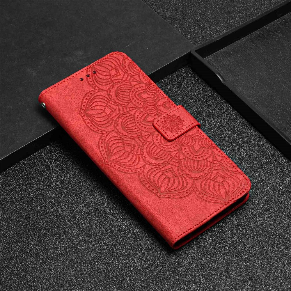 For Samsung Galaxy A13 4G Mandala Flower Imprinted Shockproof Phone Case PU Leather Stand Wallet Phone Shell