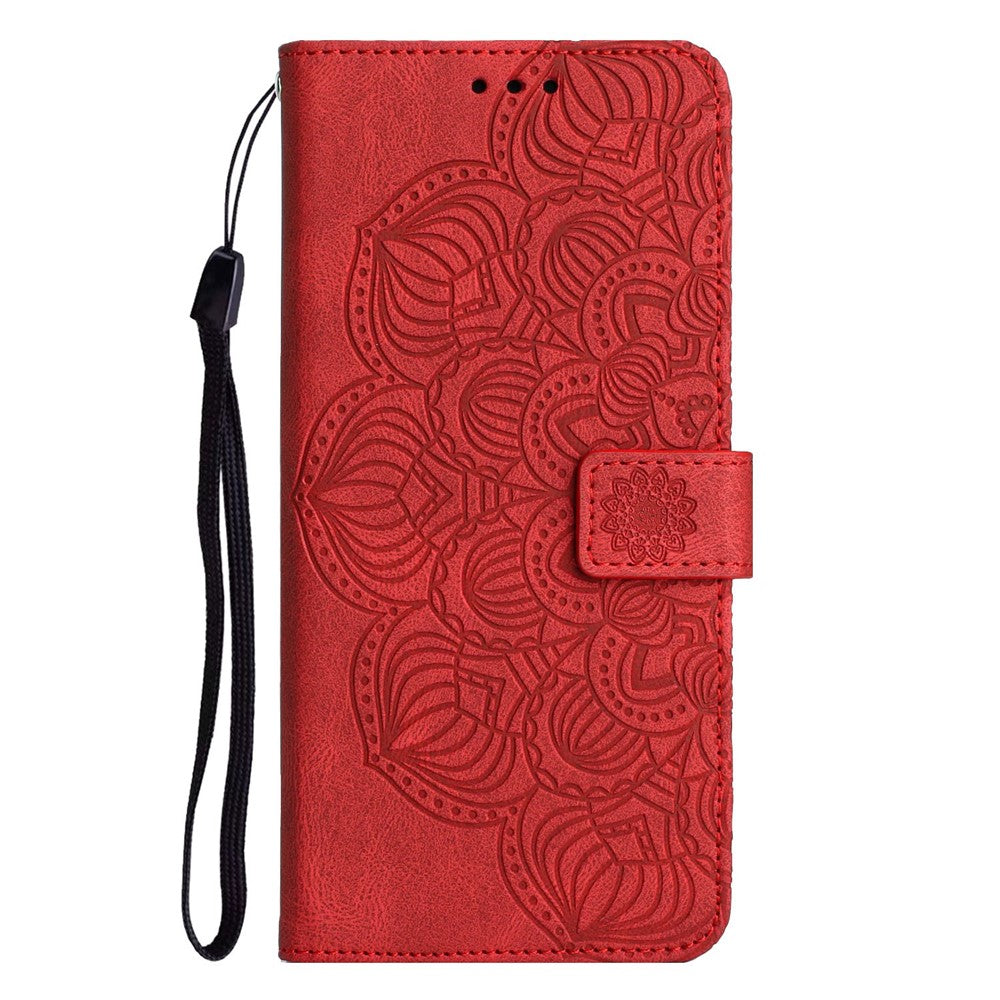 For Samsung Galaxy A13 4G Mandala Flower Imprinted Shockproof Phone Case PU Leather Stand Wallet Phone Shell