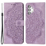 For Samsung Galaxy A13 4G Mandala Flower Imprinted Shockproof Phone Case PU Leather Stand Wallet Phone Shell