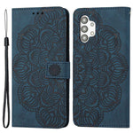 For Samsung Galaxy A13 4G Mandala Flower Imprinted Shockproof Phone Case PU Leather Stand Wallet Phone Shell