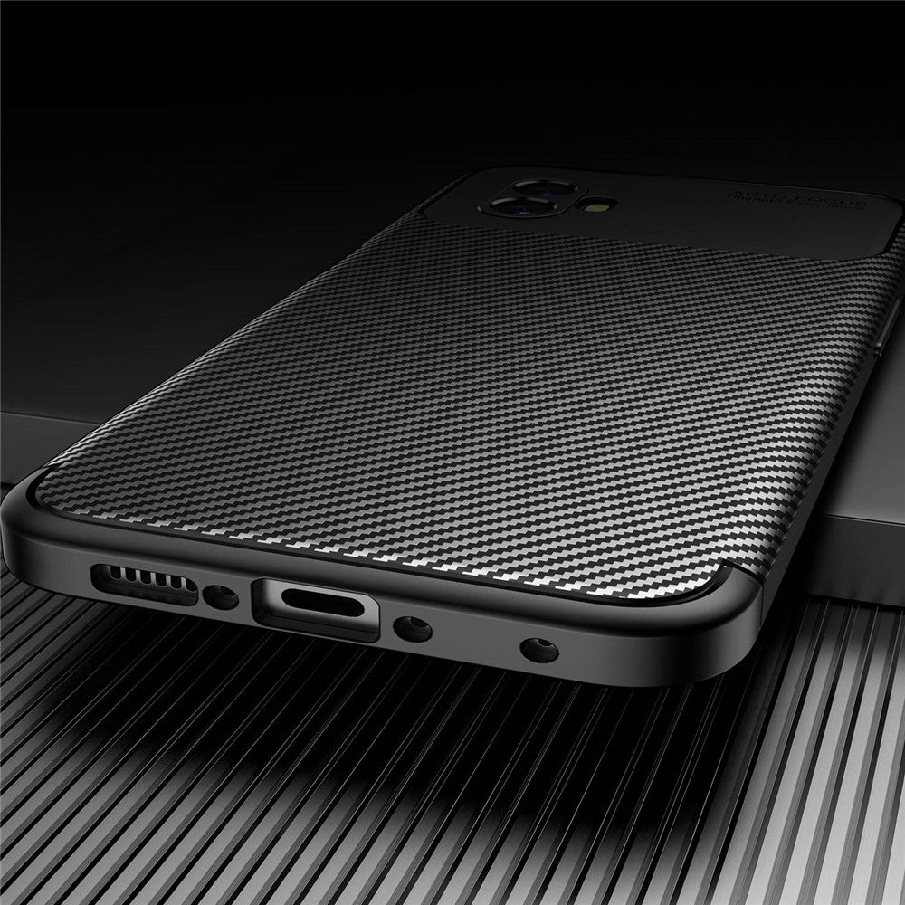 Til Samsung Galaxy Xcover 6 Pro 5G cover – kulfibertekstur, ridsefast, blød TPU, stødsikker bagskal