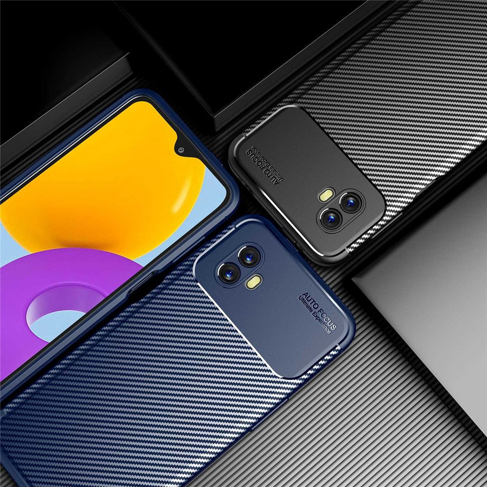 Til Samsung Galaxy Xcover 6 Pro 5G cover – kulfibertekstur, ridsefast, blød TPU, stødsikker bagskal