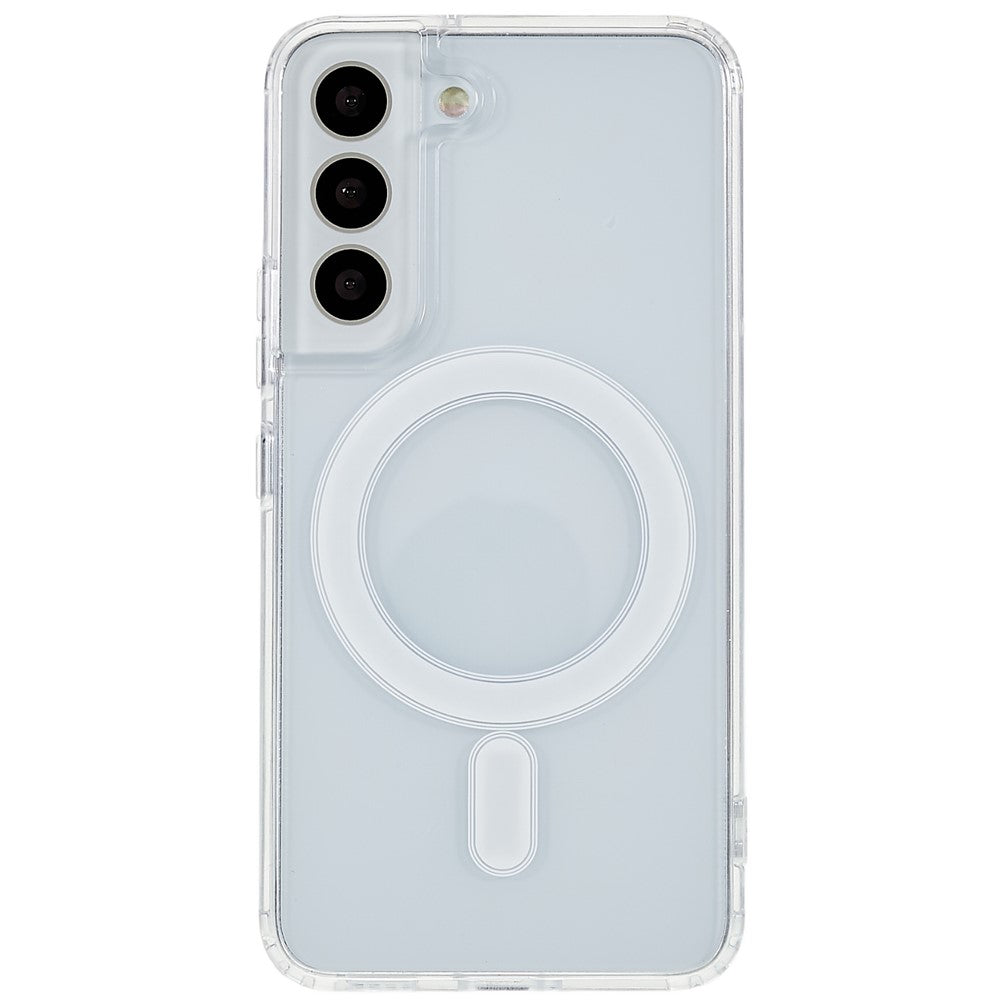 Samsung Galaxy S22+ 5G-cover i hård akryl og blød TPU, ridsefast, gennemsigtigt magnetcover