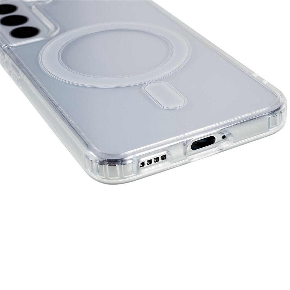 For Samsung Galaxy S22+ 5G Hard Acrylic Soft TPU Scratch-Proof Phone Case Clear Magnetic Cover