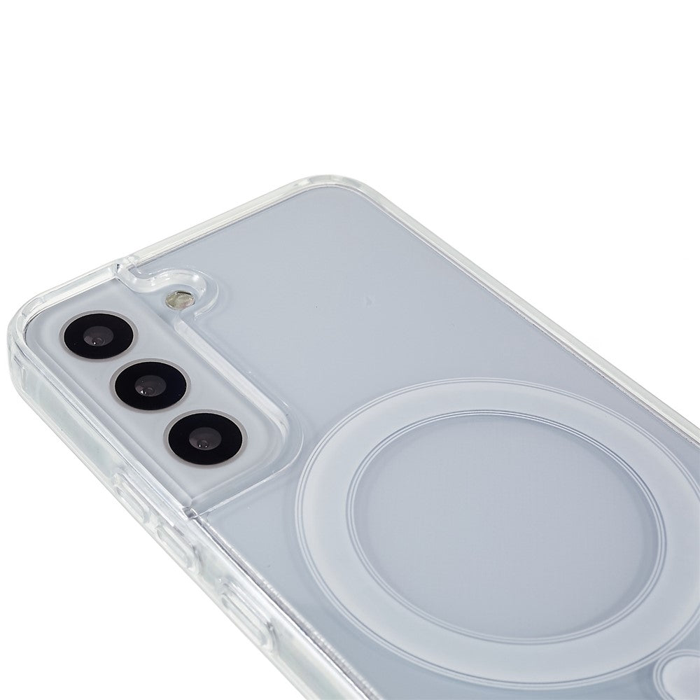 For Samsung Galaxy S22+ 5G Hard Acrylic Soft TPU Scratch-Proof Phone Case Clear Magnetic Cover