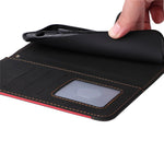 For Samsung Galaxy A23 5G (Global Version) / 4G Mobile Phone Bag Shell PU Leather Wallet Stand Three-color Splicing Style Phone Protection Case